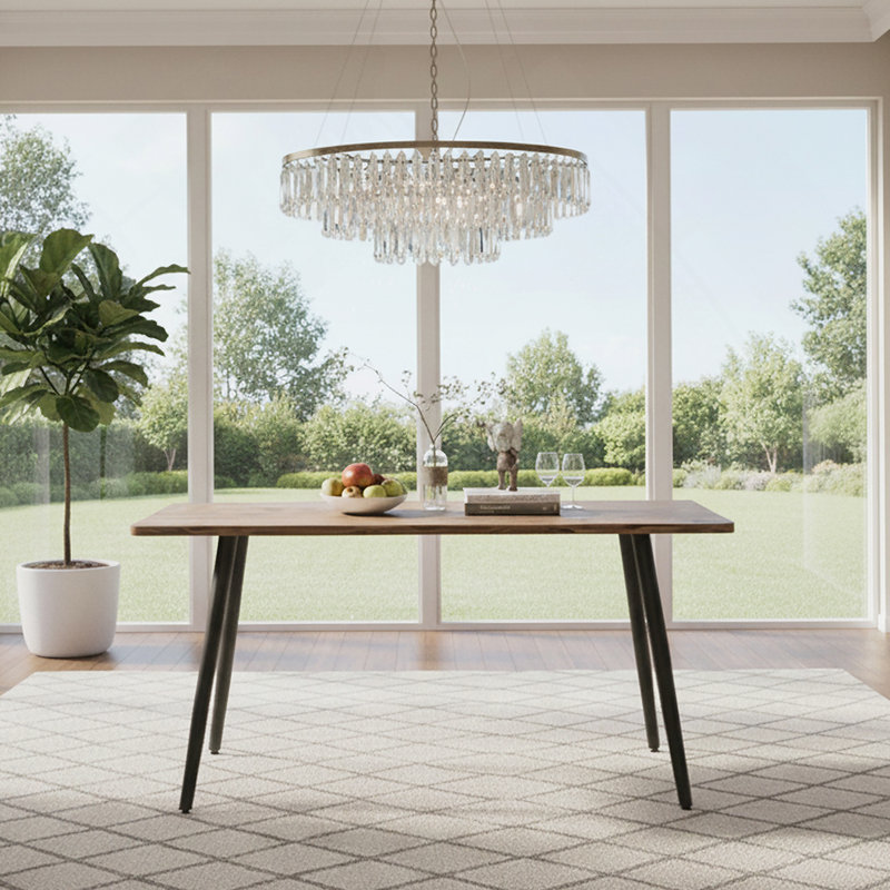 Table de salle à manger avec 4 chaises sans accoudoirs pour la maison et la cuisine, Bois