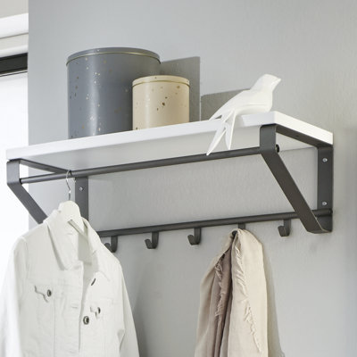 Metal Wall 5 - Hook Wall Mounted Coat Rack