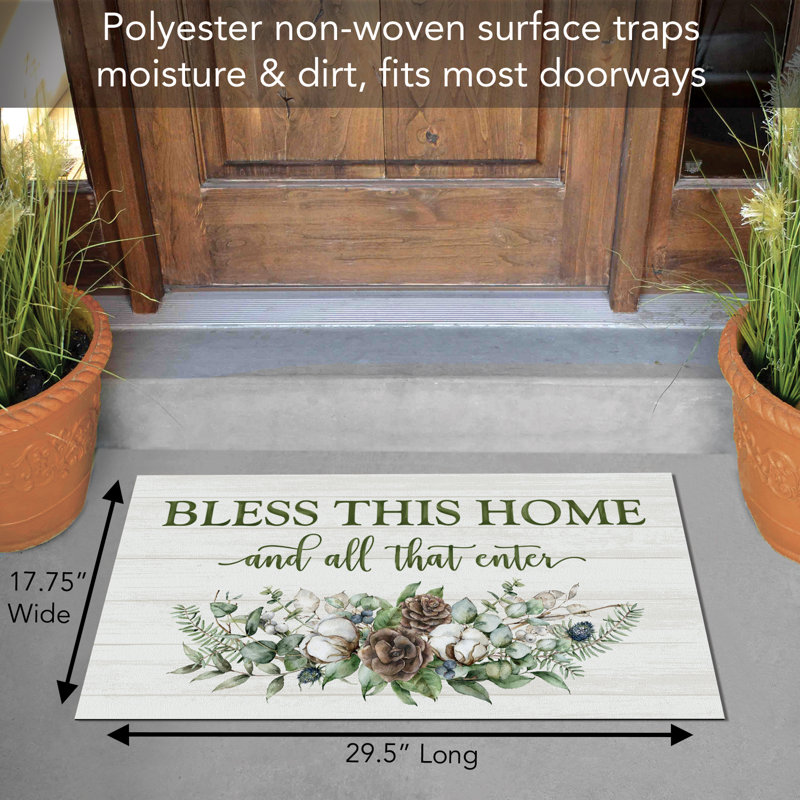 Welcome All Who Enter Winter Indoor/Outdoor Entryway Floor Mat