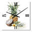 Horloge murale ananas avec plumeria et feuilles de palmier-1150589372