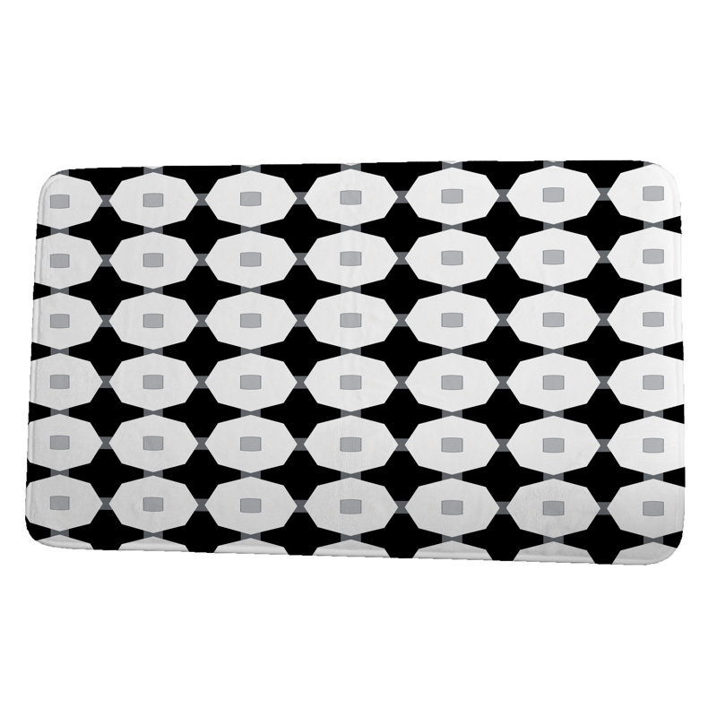 Leitch Non-Slip Bath Mat, 17" W x 24" L, Black