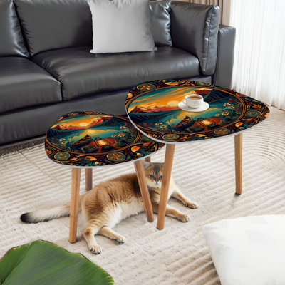 Ensemble de 2 tables basses gigognes Triangle