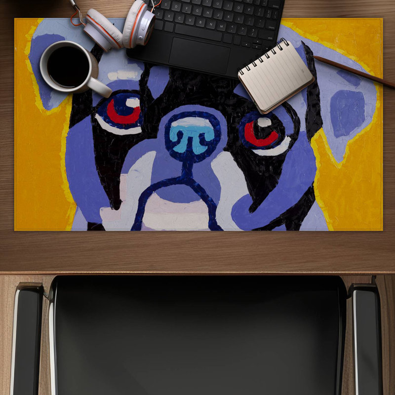 Flash the pug - 14.00"x24.25" Desk mat