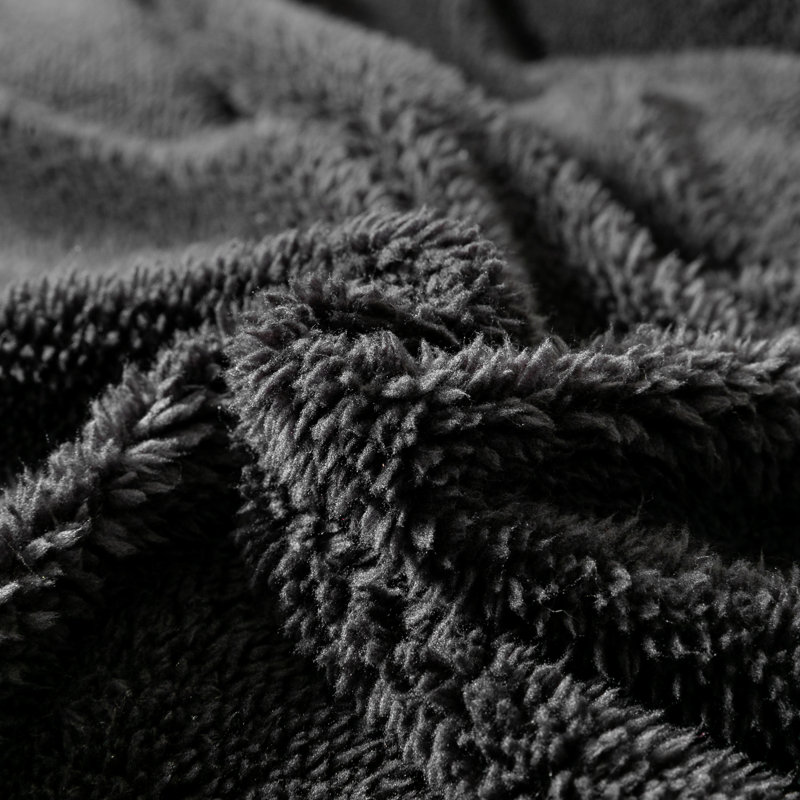 Ailsun Plain Weave / Muslin Fitted Sheet, Double (4'6), Black