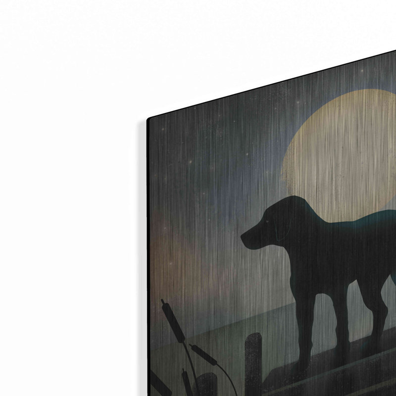 «Moonrise Black Dog» par Ryan Fowler, H 12 po x l 12 po