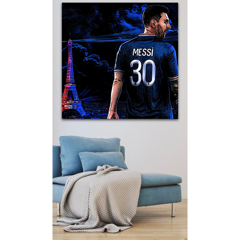 Lionel Messi Soccer Football - Single Picture Frame Memorabilia on Canvas, 40.64cm H x 40.64cm W x 3cm D