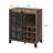 Everidge Rustic Oak and Black Wine Cabinet with Door