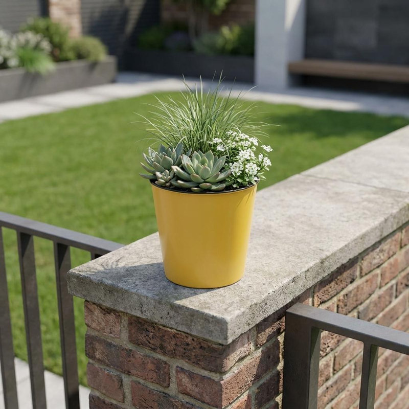 Pot à fleurs rond en plastique recyclé 5 po, H 5,75 po x l 7 po x P 7 po