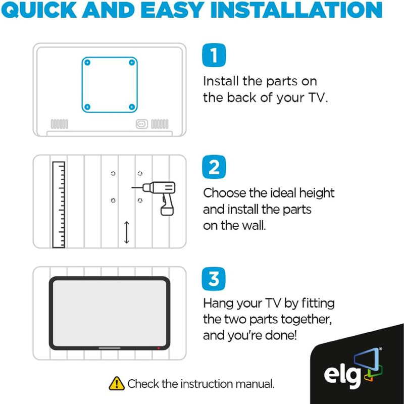 Fixation murale ELG MT400AR pour téléviseur à mouvement complet avec pivot VESA 75 × 75–400 × 400 et rallonge de 10,0 po pour téléviseurs de 26 à 60 po