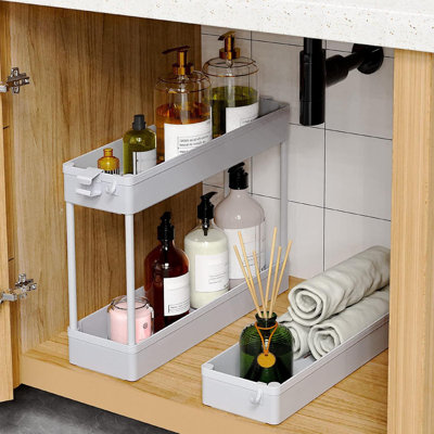 3 Tier Bathroom Storage Organizer Laundry Room Utility Cart Mobile Shelving Unit, Multi-Purpose