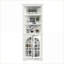 Armoires | Armoire de rangement de style rustique autoportant à 63 niveaux de 63,3 po de hauteur, avec portes et tablettes réglables, pour le salon, la salle à manger et le bureau | blanc neige | panneau de fibres à densité moyenne durable