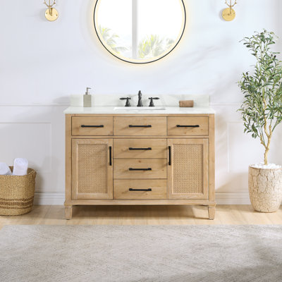 Armanno 48" Free Standing Single Bathroom Vanity with Quartz Top