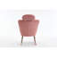 Chaise rembourrée avec accoudoirs en tissu rose-235213239