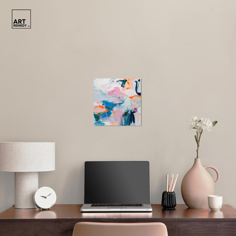 Enigma Abstract Colorful 12" x 12" Wrapped Canvas Art