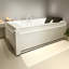 Baignoire à jets de 73 po x 48 po pour 2 personnes, hydromassage, certification UL, drain à gauche, acrylique, 8 jets d'eau, imperméable, douche à main escamotable, blanc brillant, baignoire rectangulaire avec