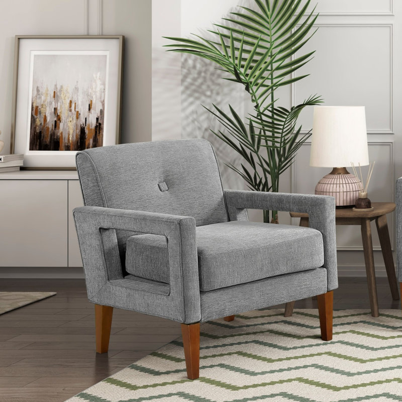 Fauteuil 1 pièce Modern Living Chenille, Gris