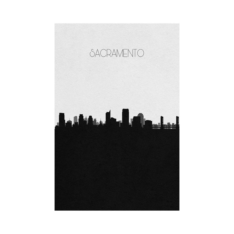 Sacramento, California City Skyline 1 Piece Wrapped Canvas Painting, 66.04 cm H x 45.72 cm W x 1.91 cm D