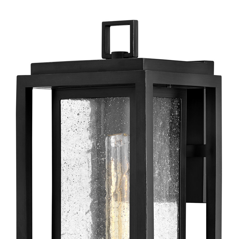 Gammett Outdoor Wall Mount Lantern with Anti-Fade Finish, 16" H x 7" W x 7" D, Black