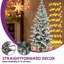 Sapin arctique en pot floqué et illuminé-686238042