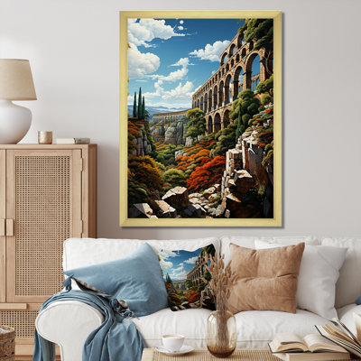 Espagne, aqueduc romain en segovin sur toile
