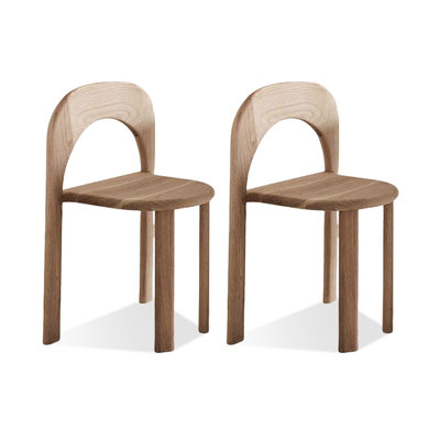 Burlywood Solid back side Chair(Set of 2)