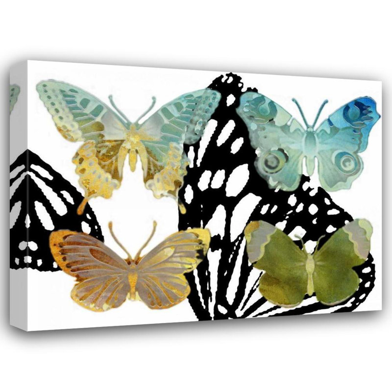 Art sur toile tendue, August Grove Jasper, Sisa Gallery, Layered Butterflies IV, H 15 po x l 18 po