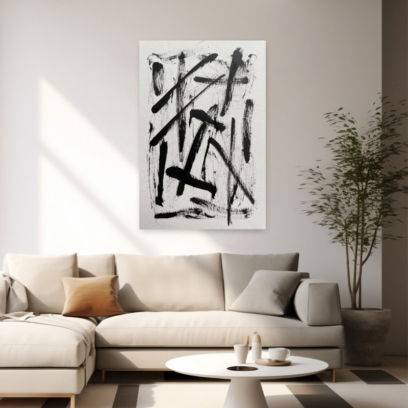 Art contemporain abstrait géométrique contemporain, H 60 po x l 40 po