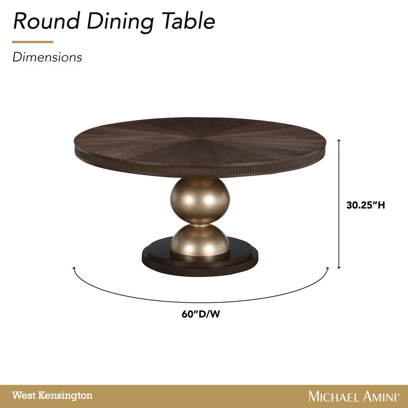 West Kensington Round Dining Table, Espresso Wood