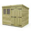 Total Sheds 8ft x 7ft Pent Garden Shed - Double Door - With Windows - Pressure Treated Timber - UK Manufactured
