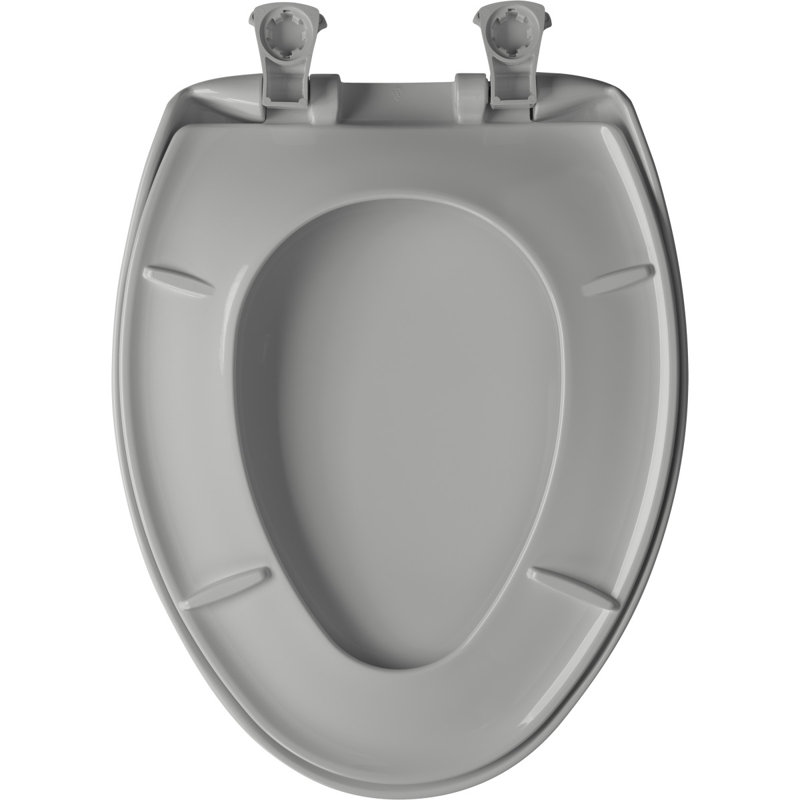 Siège de toilette allongé en plastique, Argent