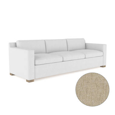 Mercer Beige Fabric Oversized Foam Sofa with Track Arms