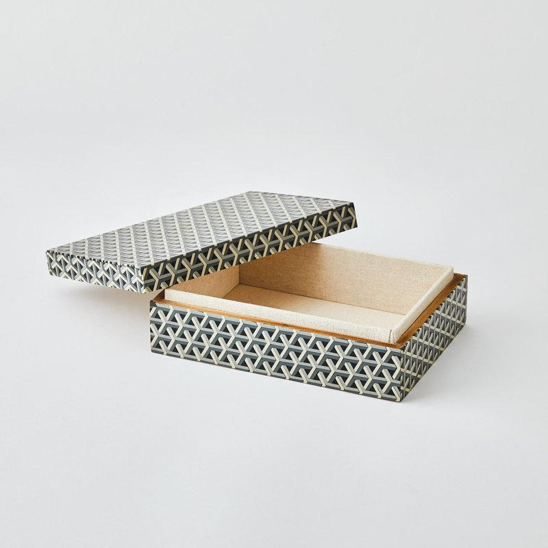 Handmade Decorative Box, 3.25" H x 10.25" W x 7.5" D