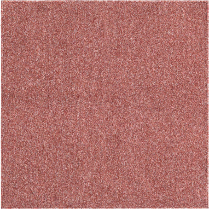 Tapis rouge rouille performance tissé à la machine / tissé à la machine Everyday, Carré 3 pi 3 po