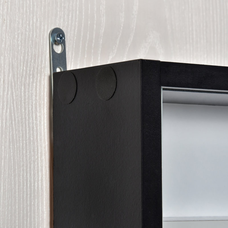 5 vitrines réglables, noir et blanc
