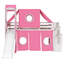 Lit mezzanine simple avec tente et tour - rose
