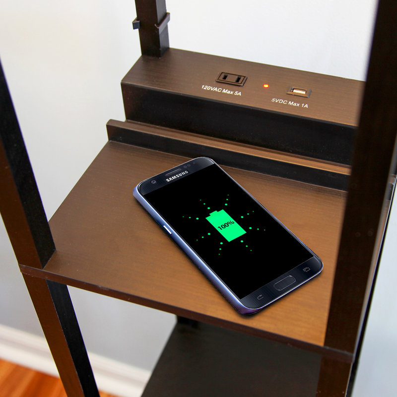 Havana Brown Adjustable Kids Shelf with Integrated Charging