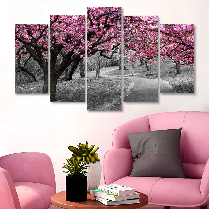 Superbe ensemble d'art mural décoratif en bois aggloméré 5 pièces, 39,4 x 23,6 pouces | 100% panneau de fibres à densité moyenne avec une épaisseur de 0,1 pouce, impression numérique UV | Parfait pour le salon, la chambre à coucher et le bureau, avec un design élégant et accrocheur