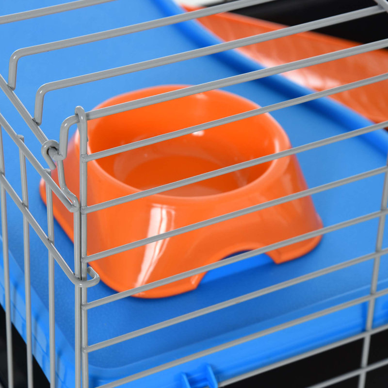 Cage polyvalente pour petits animaux avec accessoires complets pour animaux heureux, Noir