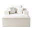 Beige Convertible Chair, Corduroy Boneless Chaise, Wide Square Arms, Full - Foam Construction, Reading