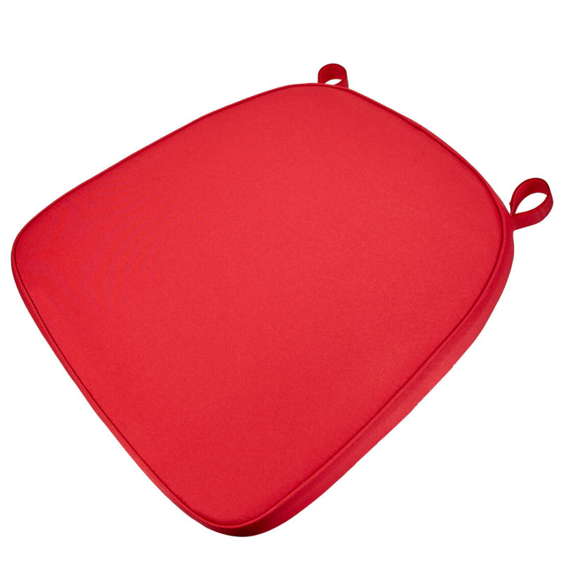 Coussin de chaise argenté de 2 po d'épaisseur Chiavari, Rouge