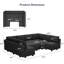 Ensemble de canapé modulaire surdimensionné en forme de U avec siège de rangement et grand canapé convertible Neemi-256618516