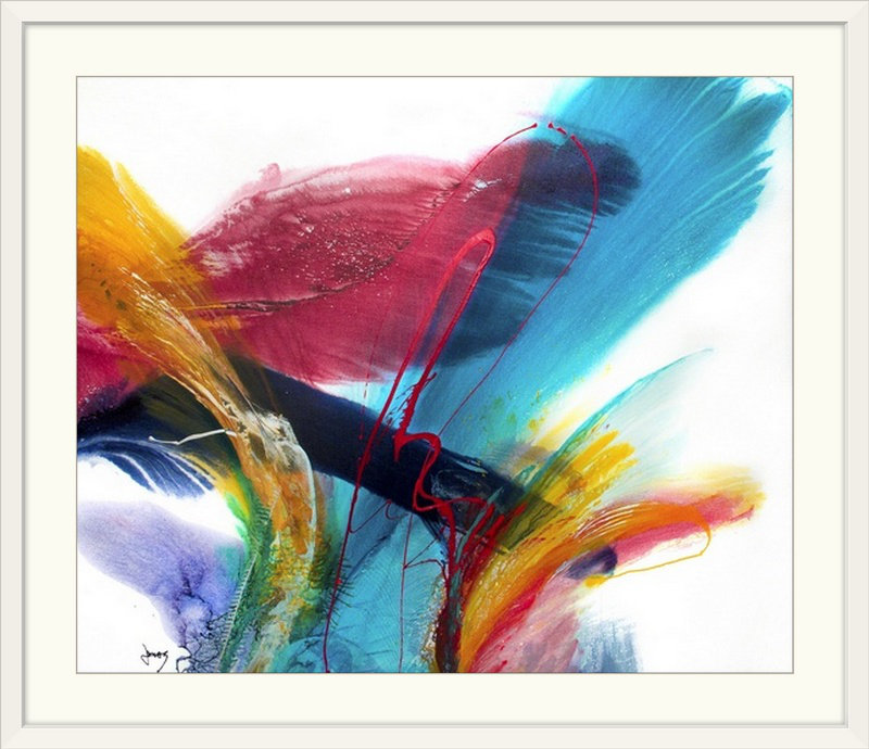 «Flourish II» par Jonas Gerard, impression, H 32 po x l 38 po x P 1 po, Cadre blanc