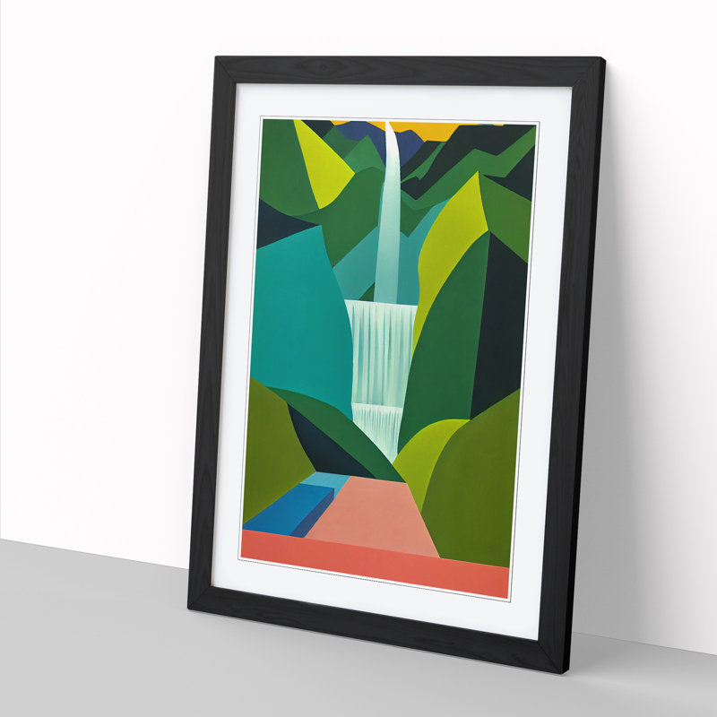 Waterfall Abstract Vol.2 - Picture Frame Print, Black, 64cm H x 46cm W x 2cm D