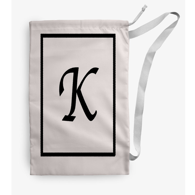 Sac à linge Monogram, Petit (H 29 po x l 18 po), Ivoire/noir