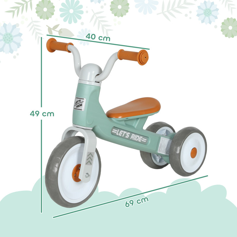 AIYAPLAY Baby Balance Bike for 1-3 Years Boys Girls No Pedal 3 Wheels, Green 