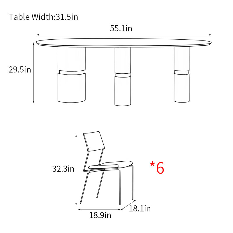 Ensembles de table de salle à manger haut de gamme légers et luxueux, H 29,5 po x L 55,1 po x l 31,5 po