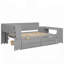 Lit de jour polyvalent avec rangement, tiroirs, lit gigogne, station de charge, lumière DEL et bureau intégré pour une vie moderne-378092676