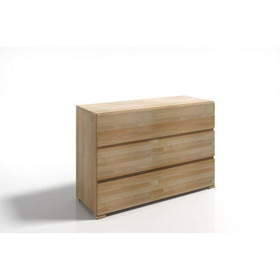 Vick Solid Wood 120cm W 3 - Drawer Chest of Drawers