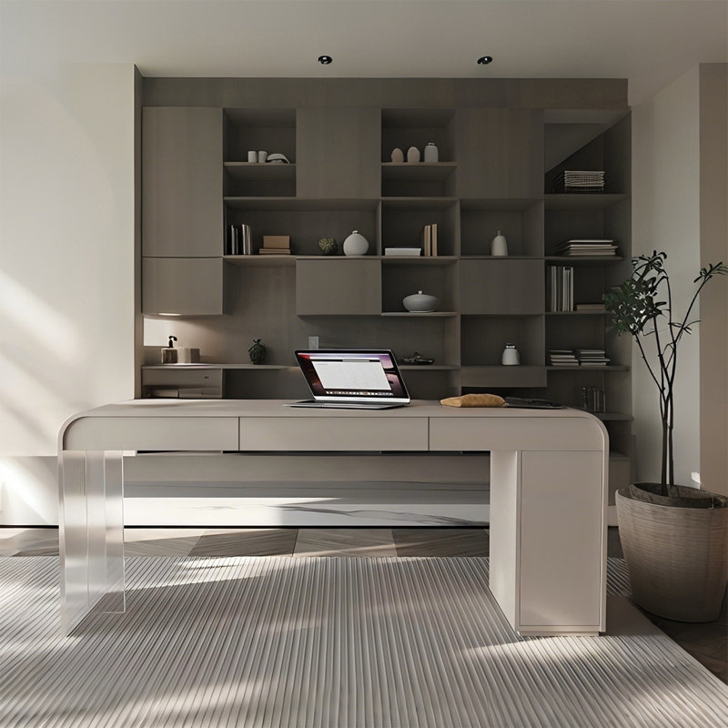 Bureau d'écriture rectangulaire beige 55,12 ", H 29,53 po x l 55,12 po x P 25,59 po
