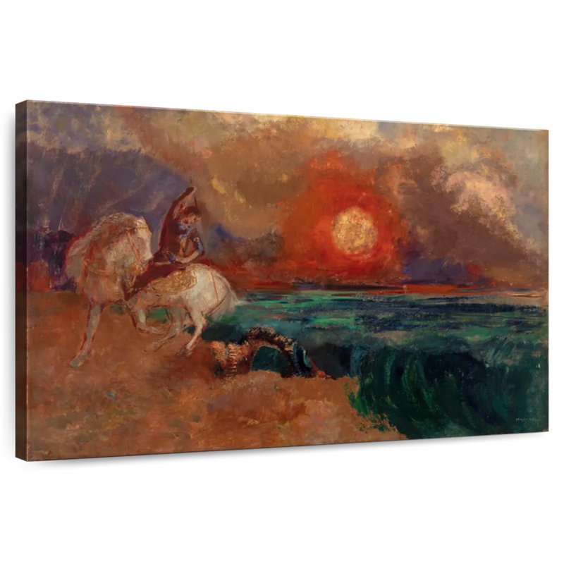 Kelan Saint George et le dragon 1909-1910, H 34 po x l 51 po